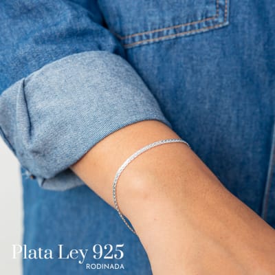 Pulsera Plata Rodinada Trenzado1