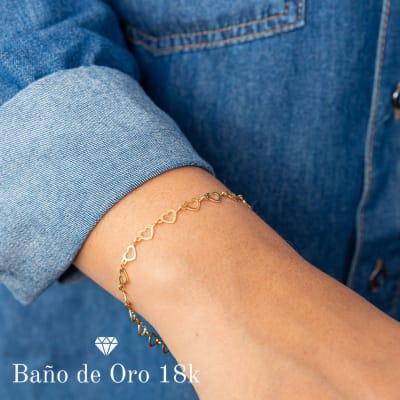 Pulsera Baño Cadeneta de Corazones1