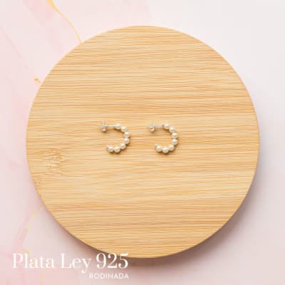 Argollas Plata Rodinada Mini Perlas1