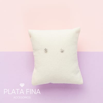 Aros Plata Mini Flor con Circonita1