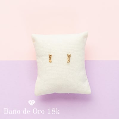 Aros Niña Baño Silueta Gatito