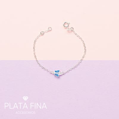 Pulsera Plata Mariposa Celeste1