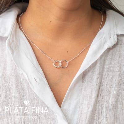 Collar Plata Círculos Enlazados1