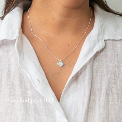 Collar Plata Rodinada Cleef Turquesa1