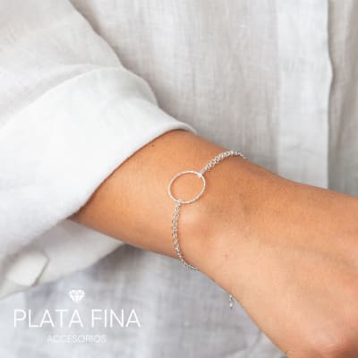 Pulseras Plata Cadeneta y Circulo
