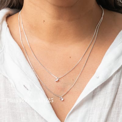 Conjunto Plata Rodinada Mini Luz Doble1