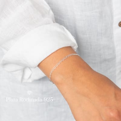 Pulsera Plata Rodinada Corazones Calados1