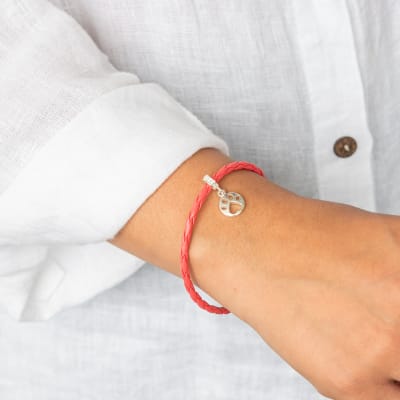 Pulsera Cuero Ecológico Huellita Calada