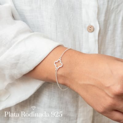 Pulsera Plata Rodinada Cleef Circones