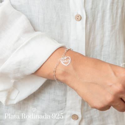 Pulsera Plata Rodinada Love