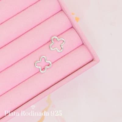 Aros Plata Rodinada Cleef Calado