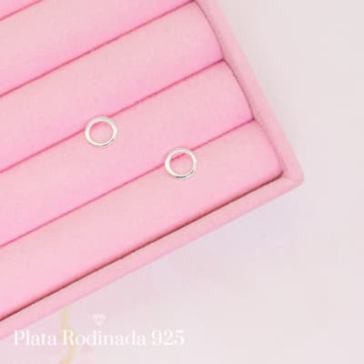 Aros Plata Rodinada Mini Círculo
