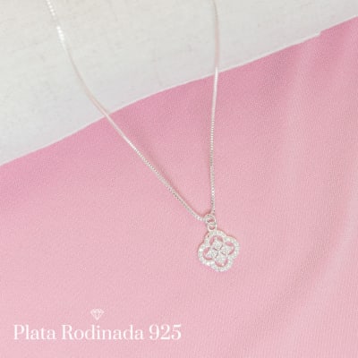 Collar Plata Rodinada Cleef Circones