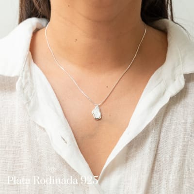 Collar Plata Rodinada Nácar1