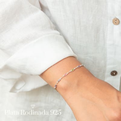 Pulsera Plata Rodinada Circonitas Ovaladas1