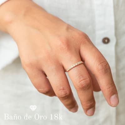 Anillo Baño Cintillo Circonitas