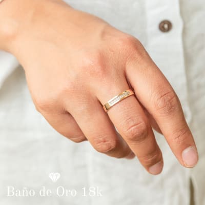 Anillo Baño Cintillo Maxi Circonitas