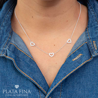 Collar Plata Corazón con Circonitas1