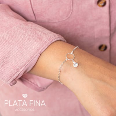 Pulsera Plata Circonita Punto de Luz1