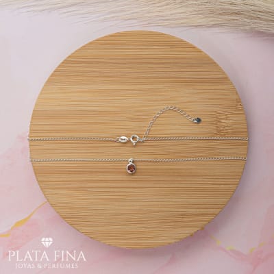 Collar Plata Punto de Luz Rosa1