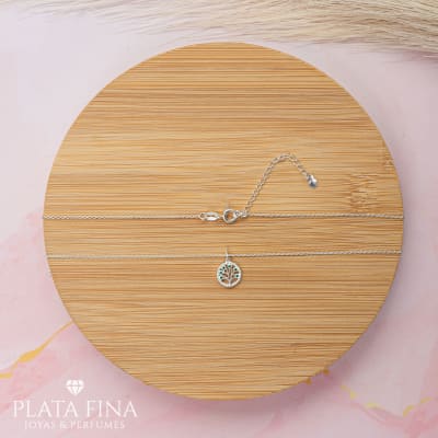 Collar Plata Arbol con Circonitas1