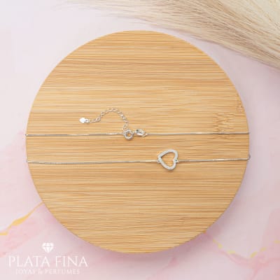 Collar Plata Corazón Circonitas2