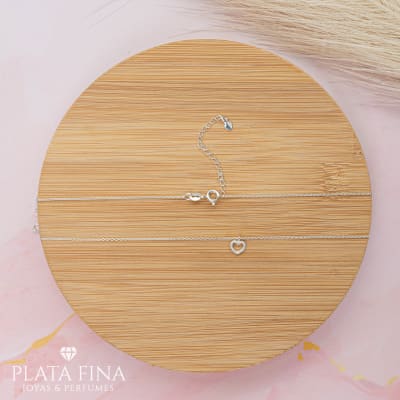 Collar Plata Mini Corazón Tallado1