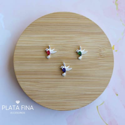 Set Plata Colgantes Colibrí1