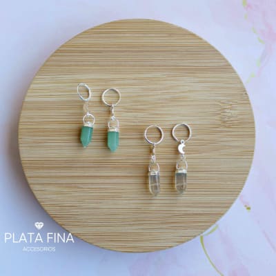 Set Plata Cuarzo Piedras Naturales1