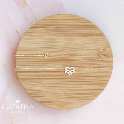 Collar Plata Corazón con Infinito1