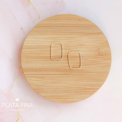 Argolla Plata Rectangular Lisa