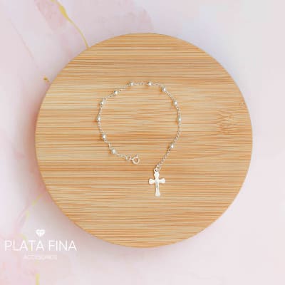 Pulsera Plata Denario con Bolitas1