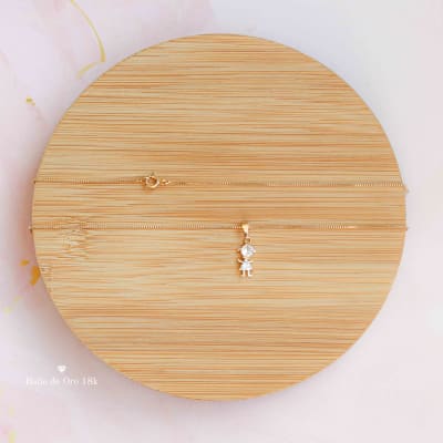 Collar Baño Silueta Niña Circonitas1