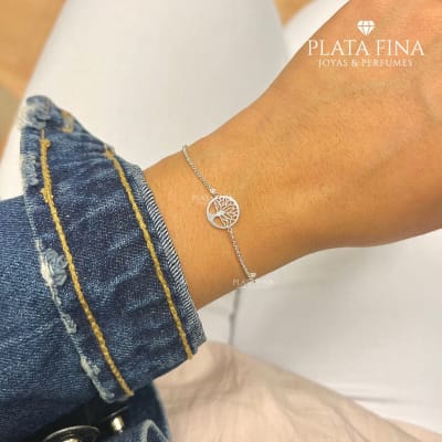 Pulsera Plata Árbol Vida2
