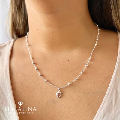 Collar Plata Amor Lila3