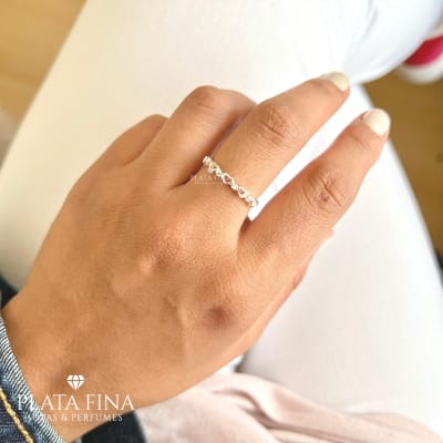 Anillo Plata Mini Corazones2