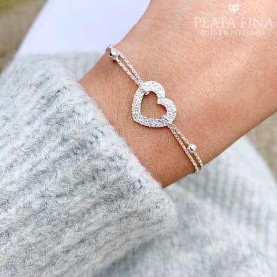 Pulsera Corazón Doble1