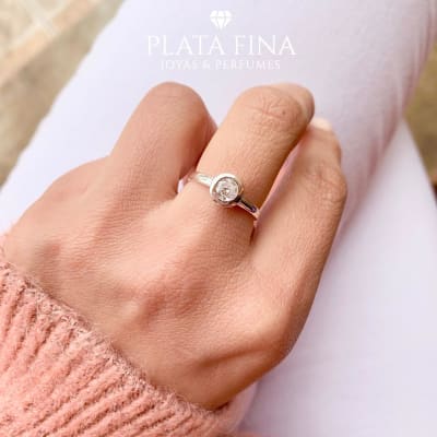 Anillo Solitario Redondo Blanco1
