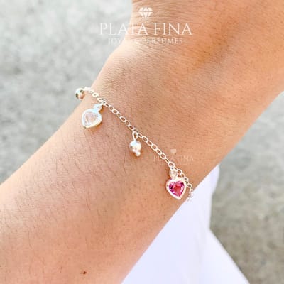 Pulsera Chiche Corazones Rosados1