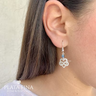Aros Corazón Infinito Celeste1