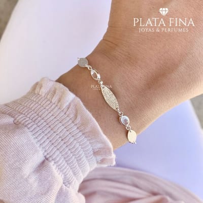 Pulsera Satinada Circón Blanco1