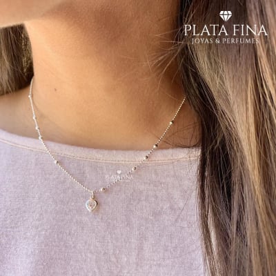 Collar Pelotitas y Corazón1