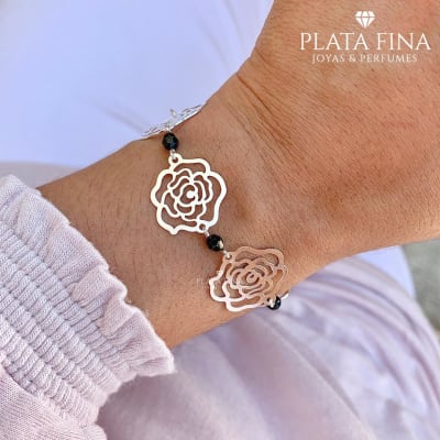 Pulsera Flor y Cristal1