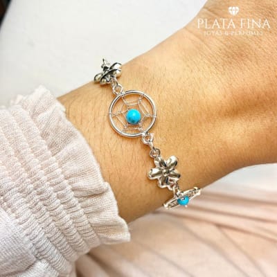 Pulsera Atrapasueños Celeste2
