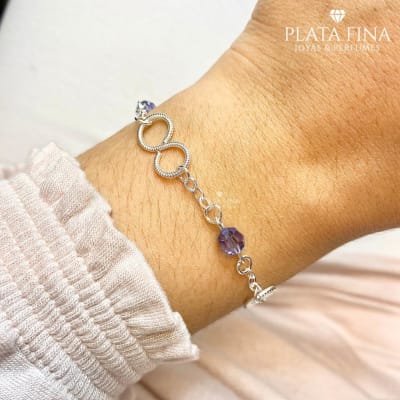 Pulsera Infinito Circón Morado1