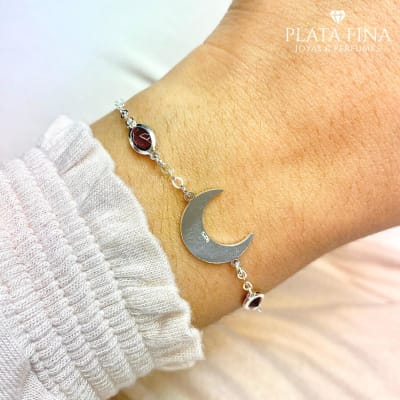 Pulsera Luna y Circón Lila1