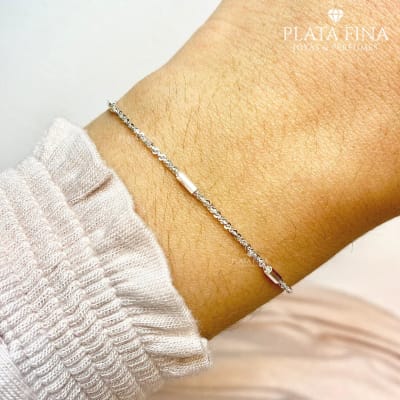 Pulsera Plata Palitos1