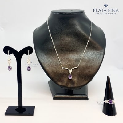 Conjunto Plata Lila3