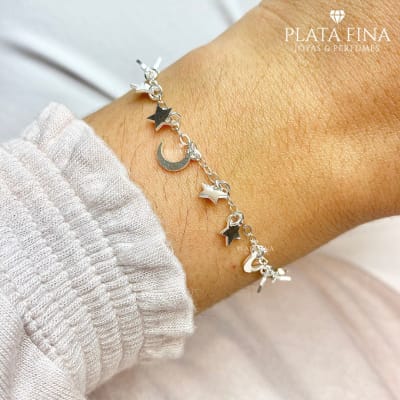 Pulsera Plata Stars2