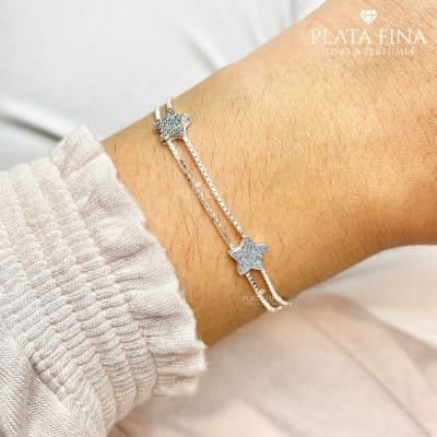 Pulsera Plata Estrellas1
